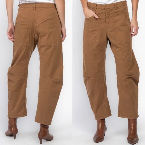 Nili Lotan Shon Pant Rust Brown Barrel Leg Cotton Twill Size 6 - Picture 10 of 10